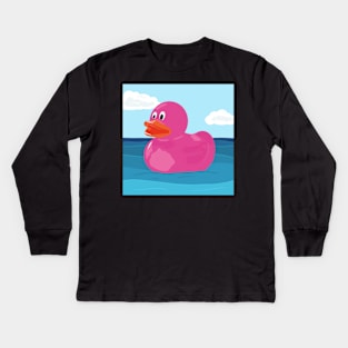 Pink Rubber Duck Kids Long Sleeve T-Shirt